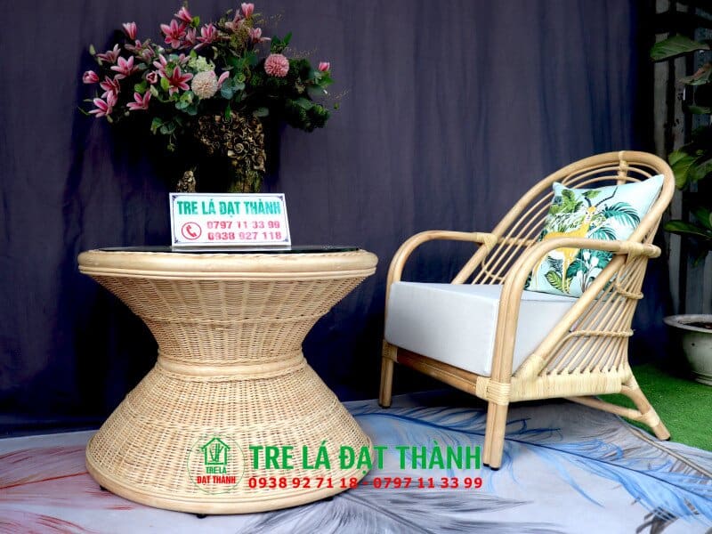 Bàn Ghế Song Mây - BGSM012